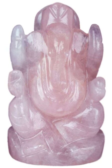 Crystal Ganesha Idol for Home D?cor Peace and Serenity Happy Man for Good Luck, Wealth, Prosperity at Home,Office Ganesha Idol For Gift Item (Rose Quartz)