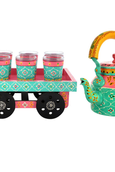 ALUMINIUM TEA KETTLE WITH 6 GLASS