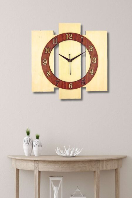 Wooden Silent Non-Ticking Wall Clock for Home Stylish Latest Designer Wall Clock for Home Living Room Bedroom Office Hall