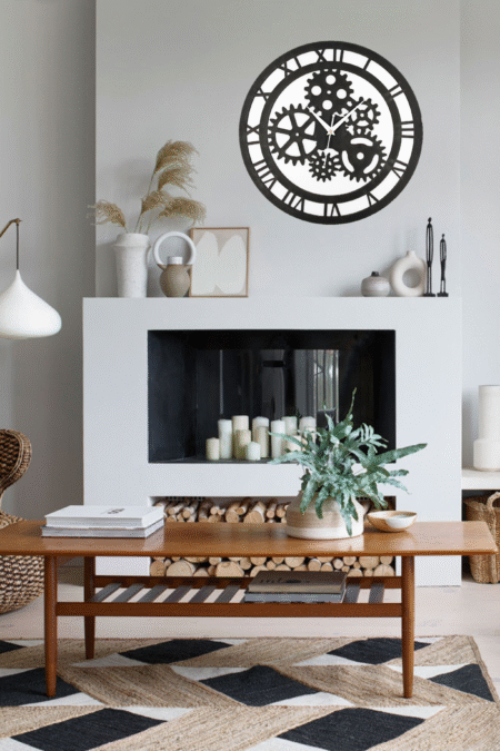 Wooden Silent Non-Ticking Wall Clock for Home Stylish Latest Designer Wall Clock for Home Living Room Bedroom Office Hall